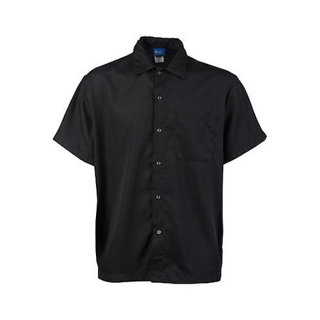 Large Black Snap Front Cooks Shirt